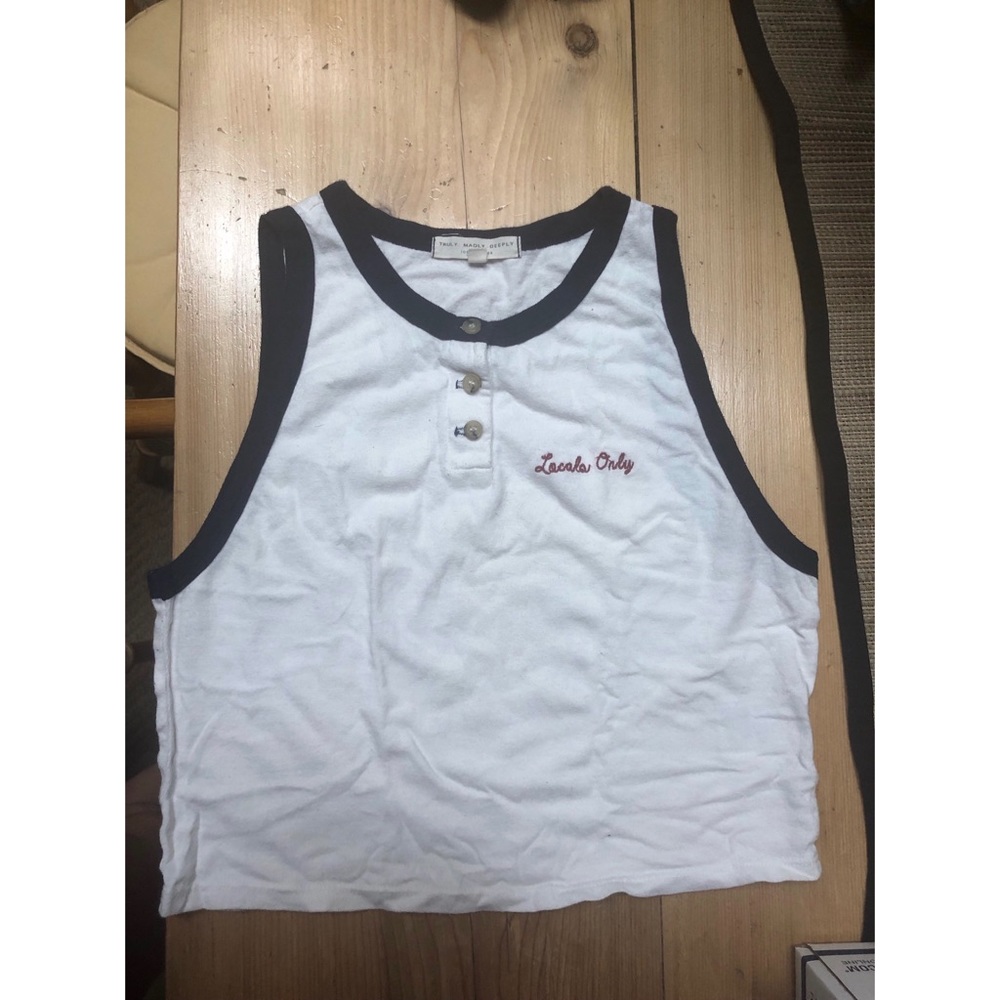 Locals Only White Crop Top - Size Medium